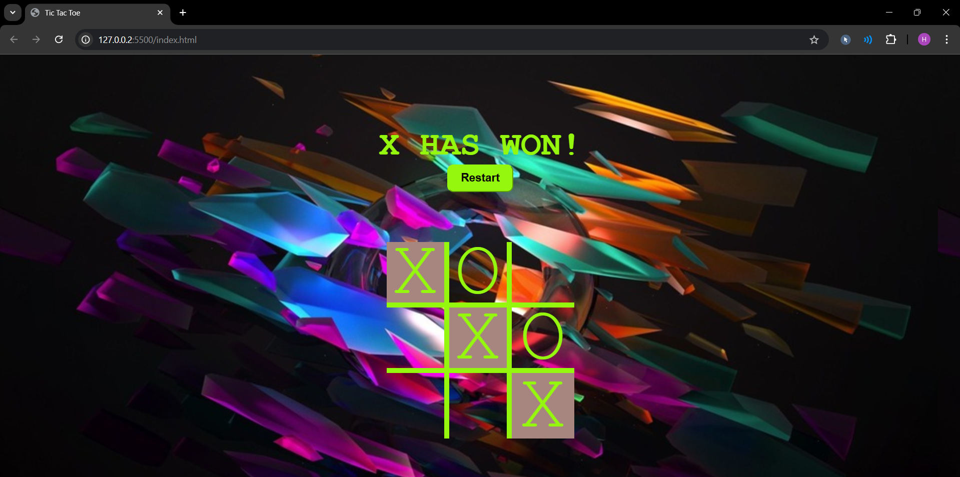 Tic-Tac-Toe Web Application Design 2