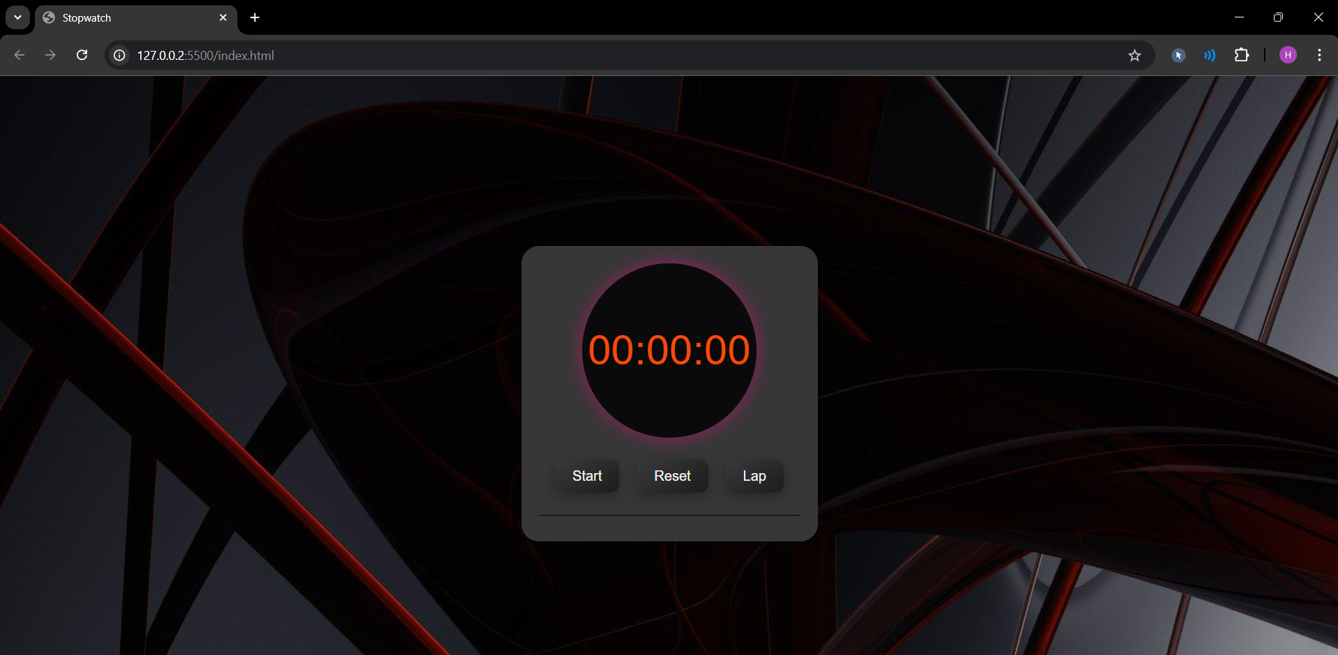 Stopwatch Web Application Design 1